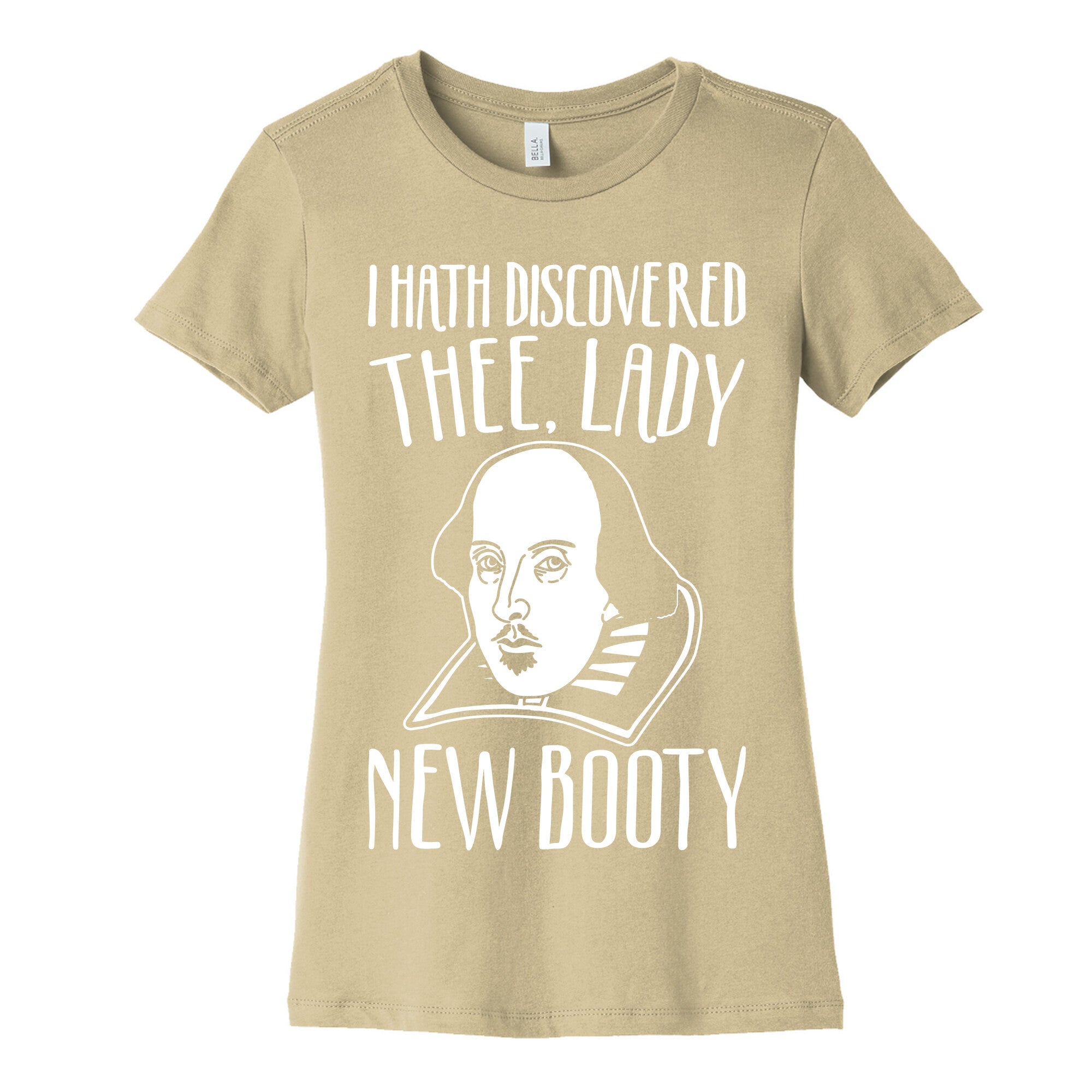 Shakespeare Miss New Booty Parody White Print Women's Cotton Tee